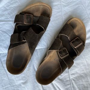 Birkenstock brown suede sandals